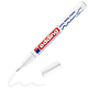 Marker permanent Edding 751, cu vopsea, corp metalic, varf rotund, 1-2 mm, alb