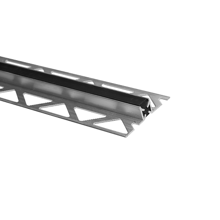 Profil pentru dilatatie, aluminiu cu insertie PVC, negru, 2.5 m