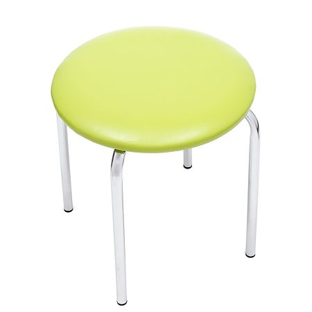Taburet Sofia din imitatie piele verde, 45 x 45 x 46 cm