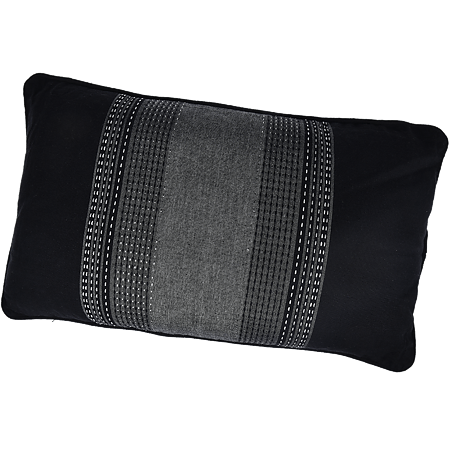 Perna decorativa Happy Days, negru, bumbac + lurex + poliester, cu model linii, 30 x 50 cm