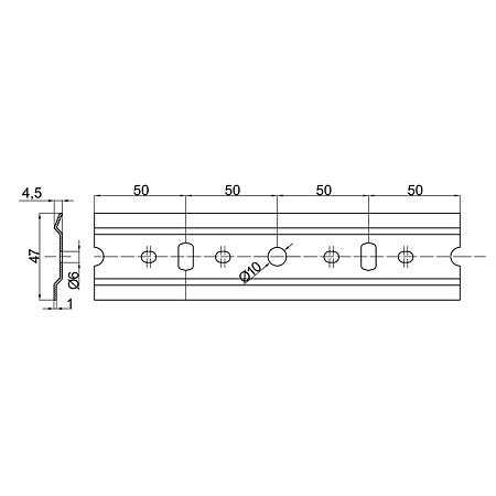Bara suport corp suspendat, metal galvanizat, 49 x 13 x 2000 mm Bara suport corp suspendat, metal galvanizat, 49 x 13 x 2000 mm