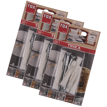 Diblu Tri cu surub, pentru fixari in beton, Ø 8 mm, L 51 mm, 6 buc Diblu Tri cu surub, pentru fixari in beton, Ø 8 mm, L 51 mm, 6 buc