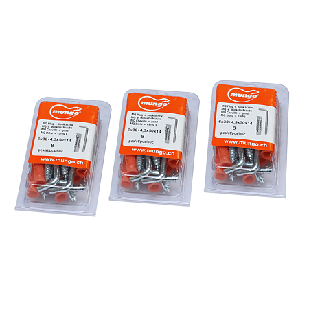 Diblu MQ, 6 x 30 mm, cu carlig tip L, 4,5 x 50 mm, 8 BUC