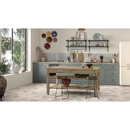 Covor PVC linoleum Iconik 260D Cottage Stone, bej/gri, latime 400 cm, grosime 2.6 mm
