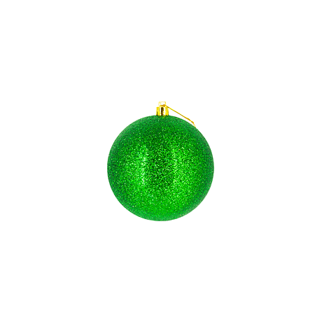 Glob decorativ de Craciun, verde, plastic, 10 cm