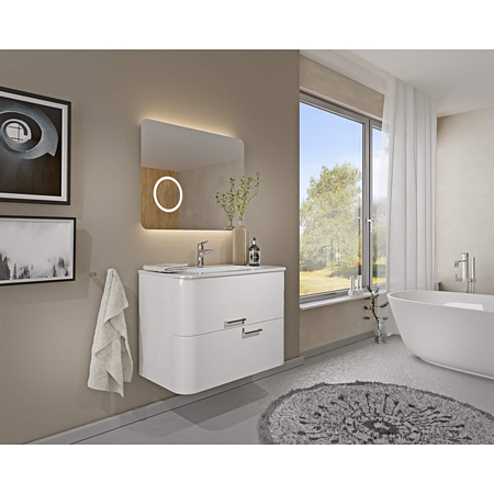 Oglinda baie Savini Due Geos, iluminare led, 100 x 70 cm