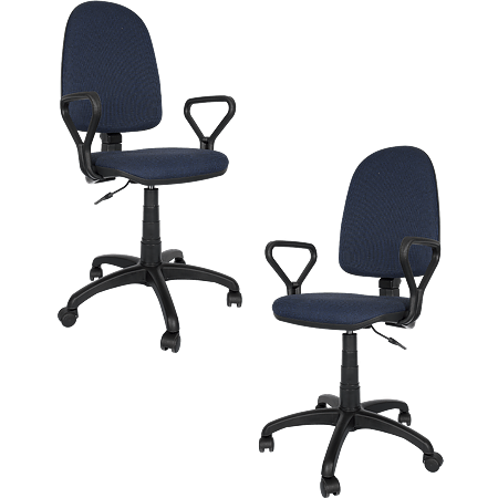 Scaun birou ergonomic Confort LX, cu brate, reglabil, stofa A23, albastru-negru