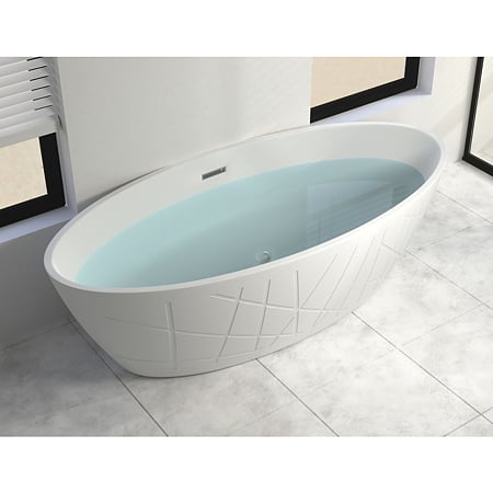 Cada baie freestanding Sanotechnik Las Vegas G9034, montaj universal, acryl, finisaj lucios, alb, 180 x 80 x 56 cm