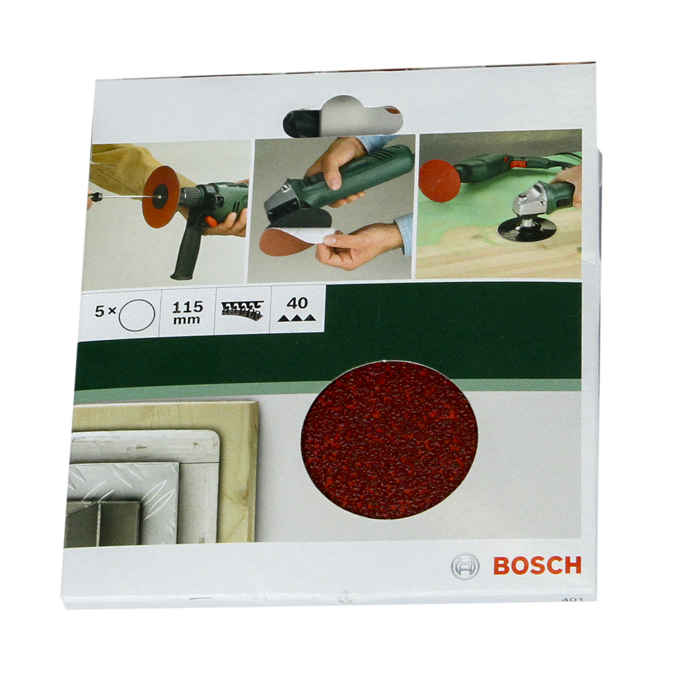 Foi abrazive Bosch, granulatie 40, 115 mm, 5 bucati, pentru polizor unghiular 115
