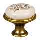 Buton antichizat Victoria MLK-10, zamac/portelan, 29 x 24 mm 