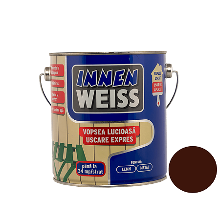 Vopsea lucioasa Innenweiss, interior si exterior, uscare expres, brun 2,4 L