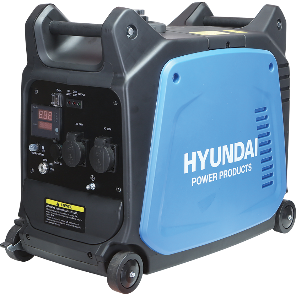 Generator tip inverter Hyundai 3500 XS, 3.5 kW, 2 x 230 V, capacitate rezervor 0.9 l 0.9