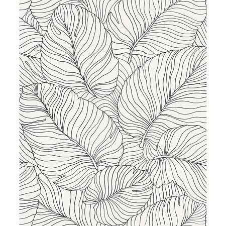 Tapet vinil Phoenix, model vegetal, alb, 10 m x 53 cm