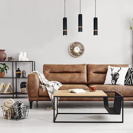 Suspensie Vidar, 3xGU10, metal/lemn, negru/auriu