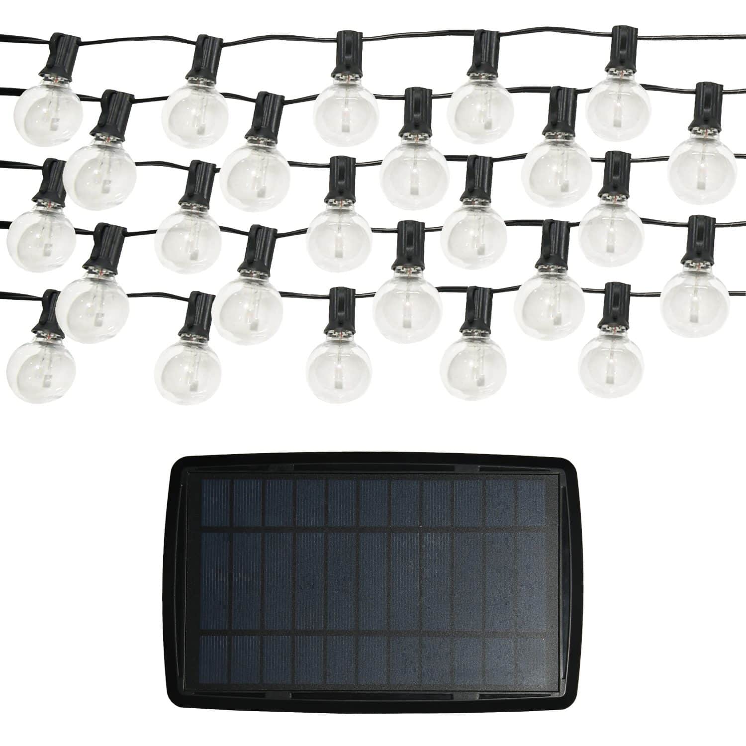 Instalatie solara cu LED Hepol, 50 x LED G40, lumina multicolora, 1500 cm 1500