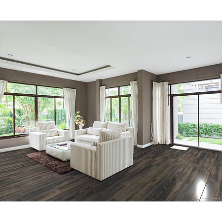 Parchet laminat 8 mm Falquon D3686 Canyon Black Oak, nuanta inchisa, aspect lucios, stejar, click, clasa de trafic 32, 1220 x 193 mm