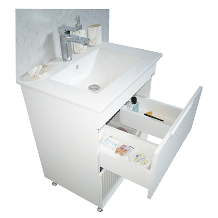 Mobilier baie Badenmob Seria 033, baza cu lavoar, MDF/PAL, alb, 60 x 46 x 81 cm