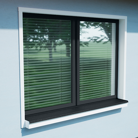 Glaf metalic exterior Caretta Briliant Z250, otel, gri, RAL 7016, 1500 x 250 mm
