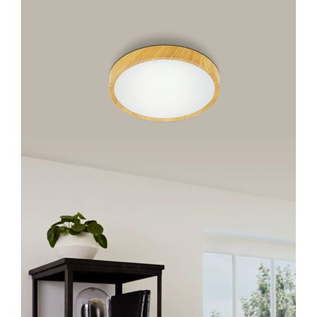 Plafoniera Giglio D340, plastic, LED, 14.6 W, maro, 31 cm