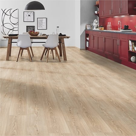 Parchet laminat 8 mm Kronospan Super Natural K485 Natural Sterling oak nuanta medie, clasa de trafic 32, twin click + si 1click2go pure +, 1288 x 195 mm