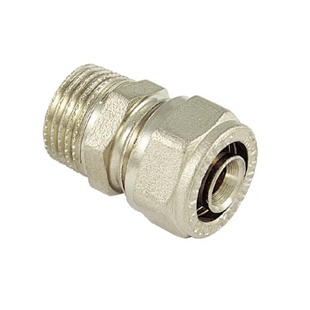 Racord compresie drept Tiemme, filet exterior, alama, auriu, 32 mm, 1"