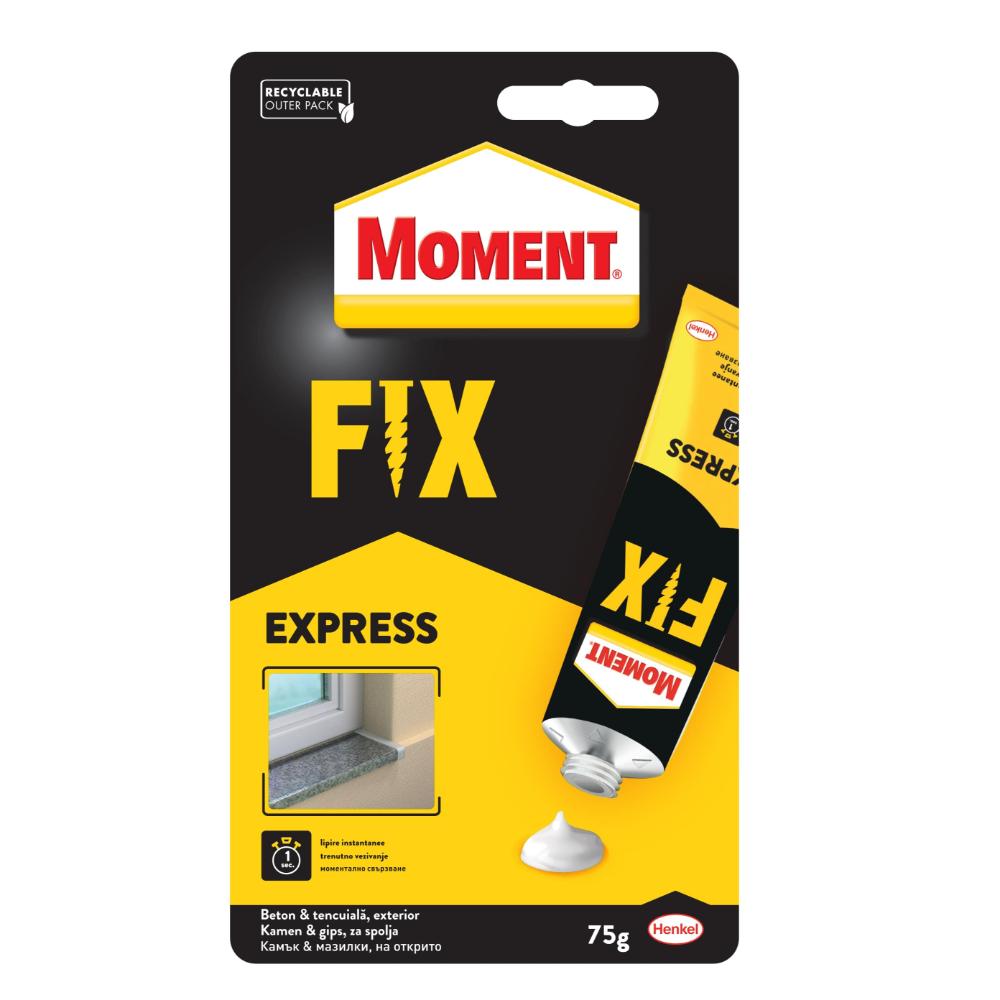 Adeziv pentru suprafete multiple, interior/exterior, Moment Fix Express, crem, 75 gr