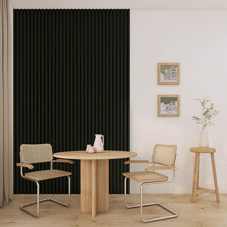 Panou decorativ Linea Slim, 3 lamele, MDF, verde/negru, interior, 265 x 15 cm