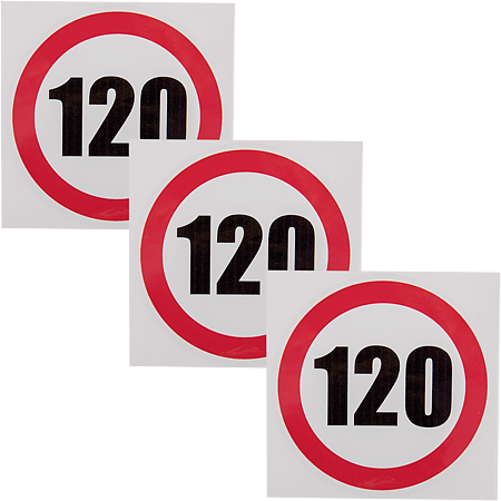Semn Limitare viteza 120, PVC, 12 x 12 cm