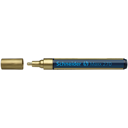 Marker permanent Schneider, varf rotund, 3 mm, cu vopsea aurie