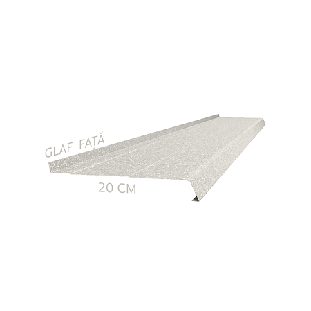 Glaf metalic exterior Caretta Briliant Z200, otel, alb, RAL 9002, 1500 x 200 mm