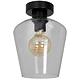 Plafoniera Santiago, 1 x E27, 60 W, metal/sticla, negru