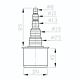 Dop polipropilena, gri, D 40 mm, cu conector pentru furtun, D 8 - 25 mm