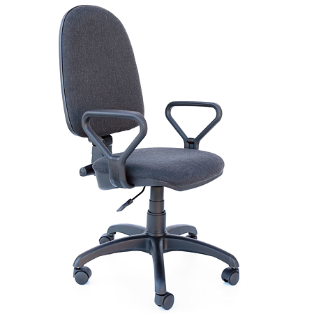 Scaun ergonomic Confort LX, cu brate, inaltime si spatar reglabil, stofa A2, gri