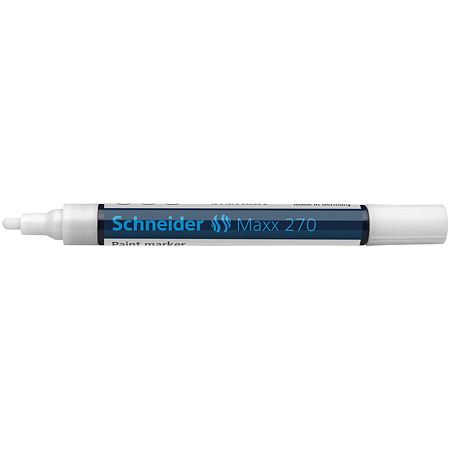 Marker permananet Schneider, varf rotund 3 mm, cu vopsea alba 270 Marker permananet Schneider, varf rotund 3 mm, cu vopsea alba 270