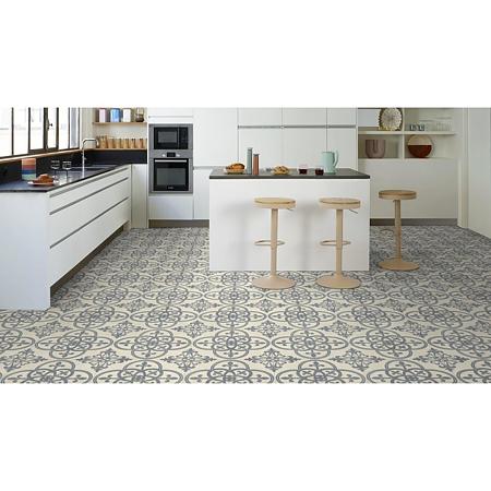 Covor PVC linoleum Iconik 240 Hastings, albastru/gri, rezidential general, latime 400 cm, grosime 3 mm