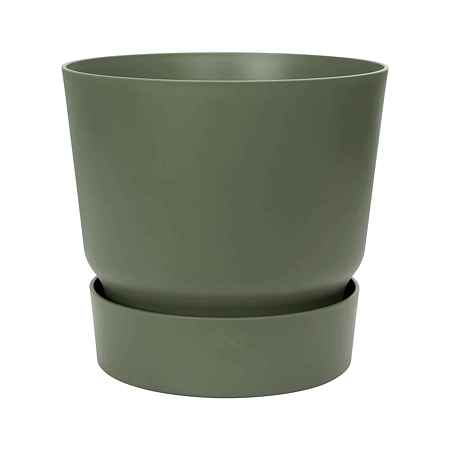 Ghiveci Elho Greenville Round, plastic, verde, diametru 14 cm, 12 cm