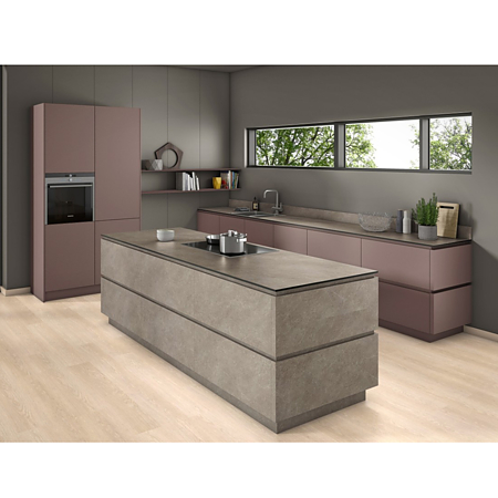 Blat de lucru compact laminat Egger F267 ST76 Piatra Bellisara gri lava, miez negru, mat, 4100 x 650 x 12 mm