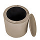 Taburet Nadia, stofa grej H44, cu spatiu depozitare, rotund, 37 x 37 x 42 cm