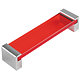 Maner 8171 transparent rosu, 160 mm, cu terminatii crom