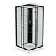 Cabina de dus Sanotechnik Mono Black 2, patrata, sticla 5 mm, Easy-Clean, profile aluminiu negre mate, hidromasaj, 100 x 100 x 215 cm