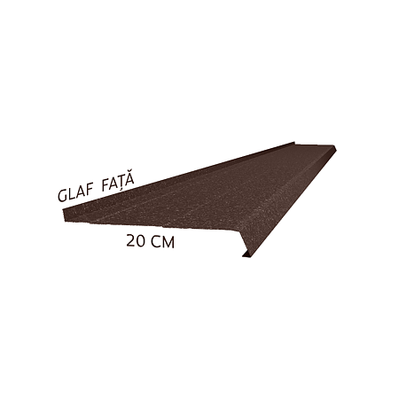 Glaf metalic exterior Caretta Briliant Z200, otel, maro, RAL 8017, 3000 x 200 mm