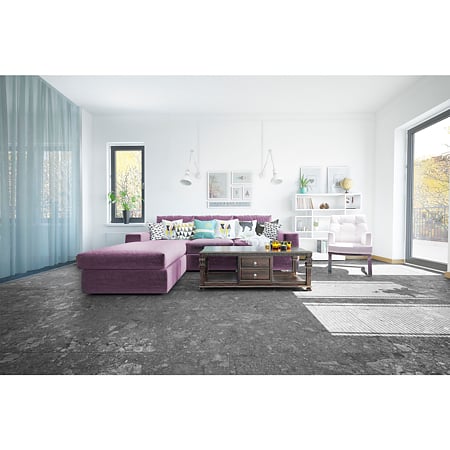 Gresie portelanata exterior/interior KAI Cambria Anthracite, rectificata, mat, decor piatra, antracit, 60 x 60 cm