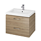 Set mobilier baie Cersanit Como, PAL, masca + lavoar, maro, 59.4 x 44.7 x 45.2 cm