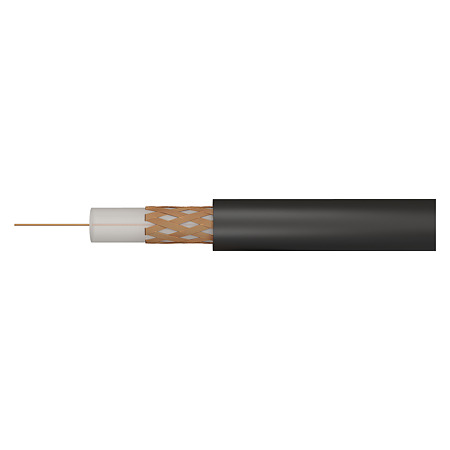 Cablu coaxial RG59BU, 1 conductor, diametru 0.58 mm, negru, 500 m/colac