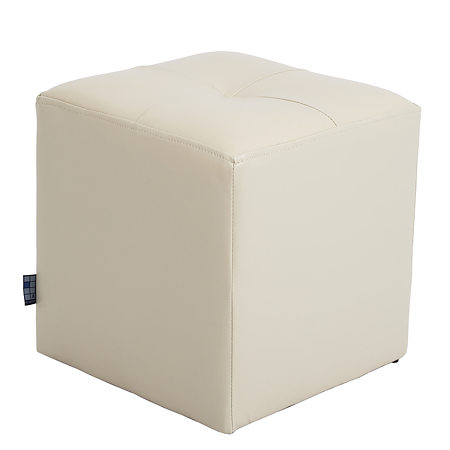 Taburet Cool tapiterie imitatie de piele, crem IP21834, 36 x 36 x 38 cm