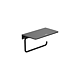 Suport hartie igienica Roca, metal, negru mat, 15 x 9 cm