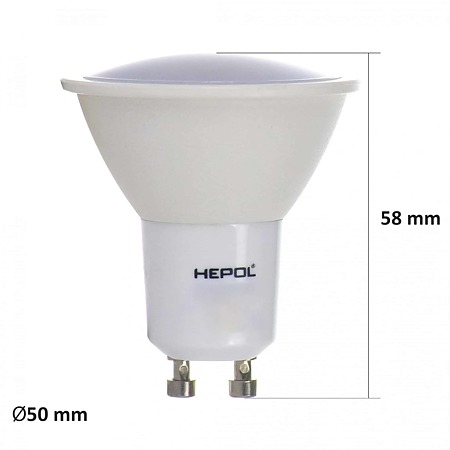 Spot LED Hepol GU10, 6,5W, 500 lm, lumina calda