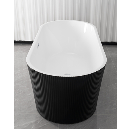 Cada baie freestanding Sanotechnik, ovala, negru, 170 x 75 x 58 cm
