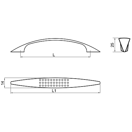 Maner-8003, aluminiu mat cromat, 128 mm