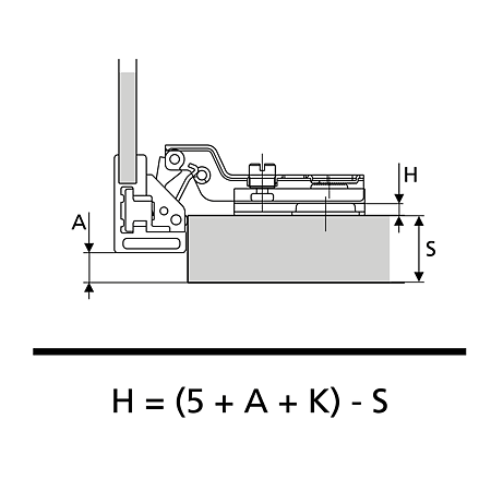 Minibalama usa semiaplicata cu rama aluminiu fara frezare 105° QS FGV